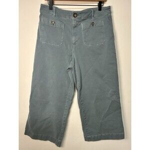Loft The Palmer Wide Leg Crop Jeans Women's Size 12P High Rise Boho Chic